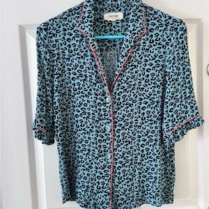Anthropology Porridge Selena Leopard Print Top